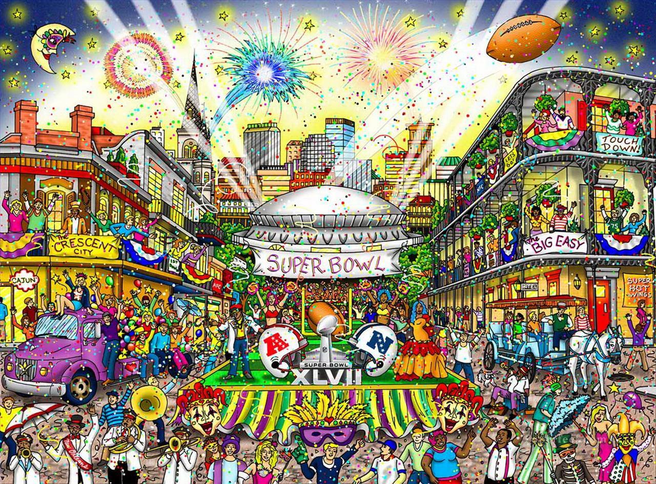 football super bowl 47 New Orleans impressionists Oil Paintings